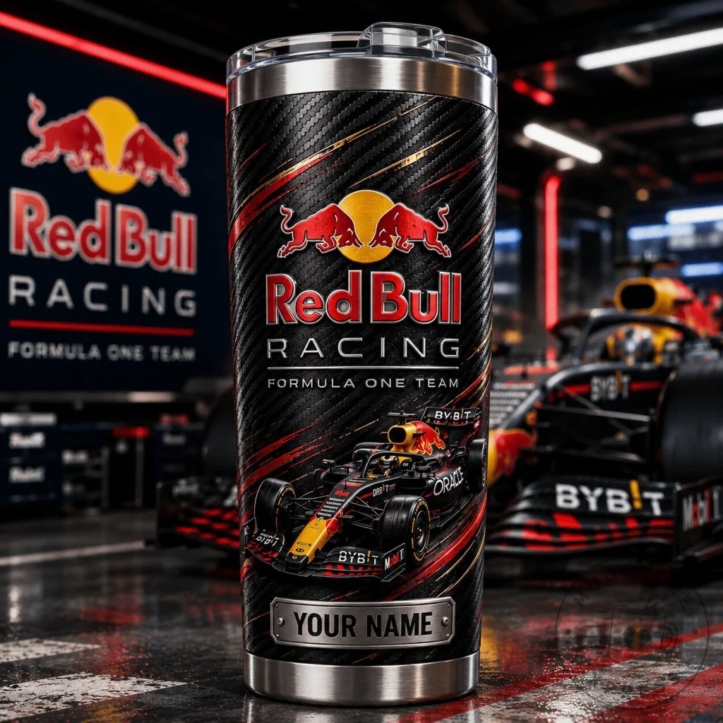 Red Bull Racing Formula One Team Carbon Fiber Pattern Tumbler Red Bull Racing Formula One Team Carbon Fiber Pattern Tumbler