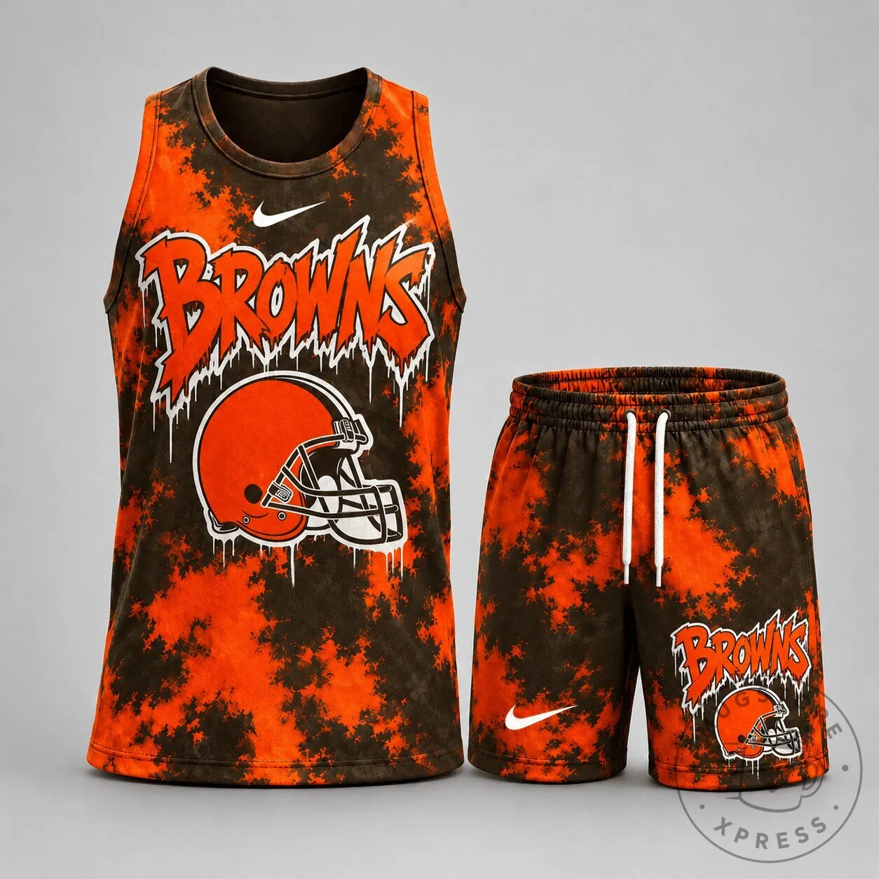Urban Splash Dye Tank Top and Shorts Set for Cleveland Browns Football Team 5 Urban Splash Dye Tank Top and Shorts Set for Cleveland Browns Football Team