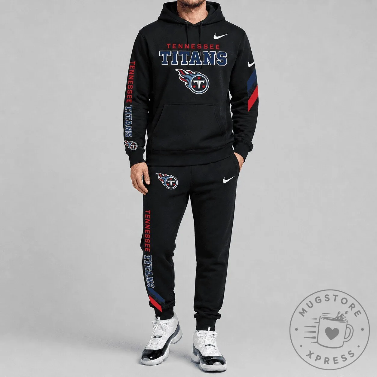 Tennessee Titans National Football League Team Logo Black Hoodie Sweatshirt 2 Tennessee Titans National Football League Team Logo Black Hoodie Sweatshirt