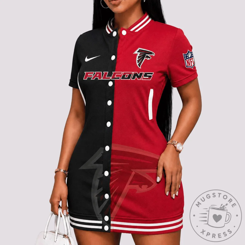 Atlanta Falcons NFL Football Team Black and Red Varsity Dress Atlanta Falcons NFL Football Team Black and Red Varsity Dress