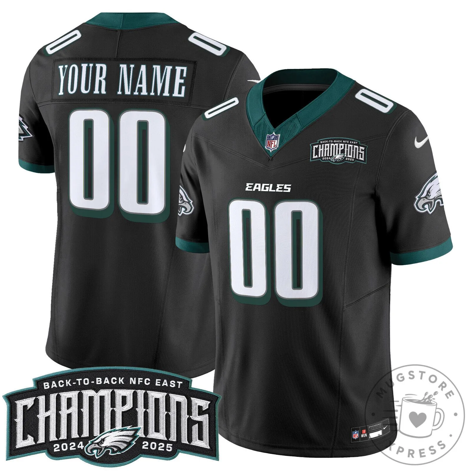 2024-2025 Football Jersey for Back-to-Back NFC East Champions - Philadelphia Eagles