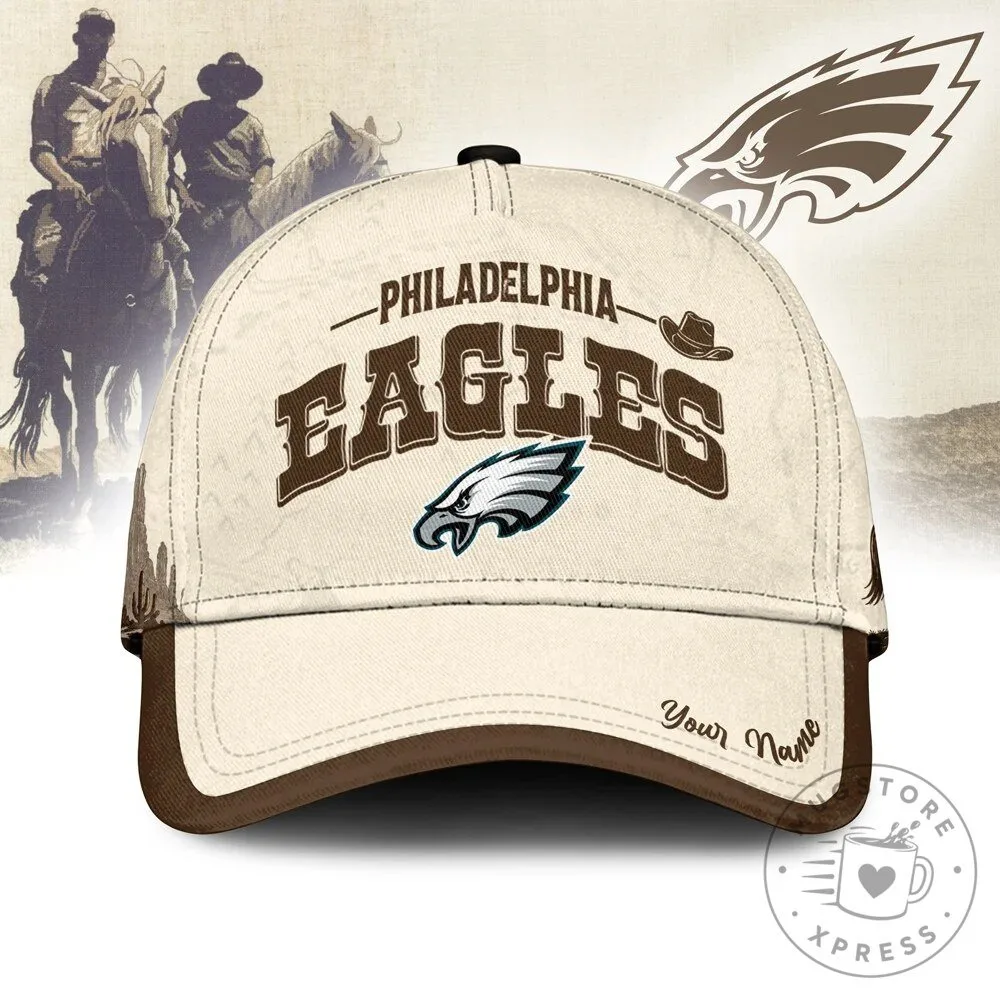Philadelphia Eagles Fan Rustic Cowboy Style Baseball Cap Hat