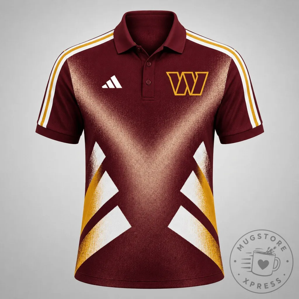 Washington Commanders NFL Fan Shirt Geometric Pattern Polo Shirt Washington Commanders NFL Fan Shirt Geometric Pattern Polo Shirt