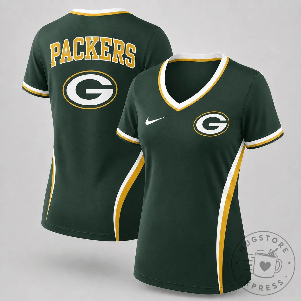 Green Bay Packers NFL Fan Shirt Women's V-Neck Performance T-Shirt