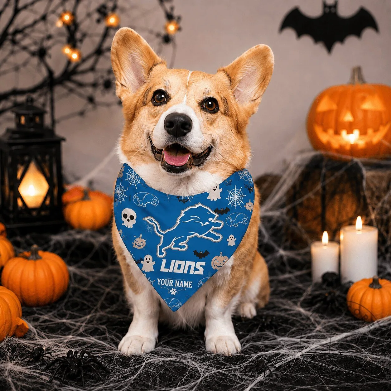 Detroit Lions Fan Personalized Pet Bandana for Dogs and Cats 2 Detroit Lions Fan Personalized Pet Bandana for Dogs and Cats