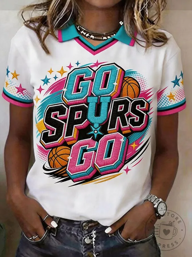 San Antonio Spurs Go Spurs Go Basketball Fan Shirt for Women