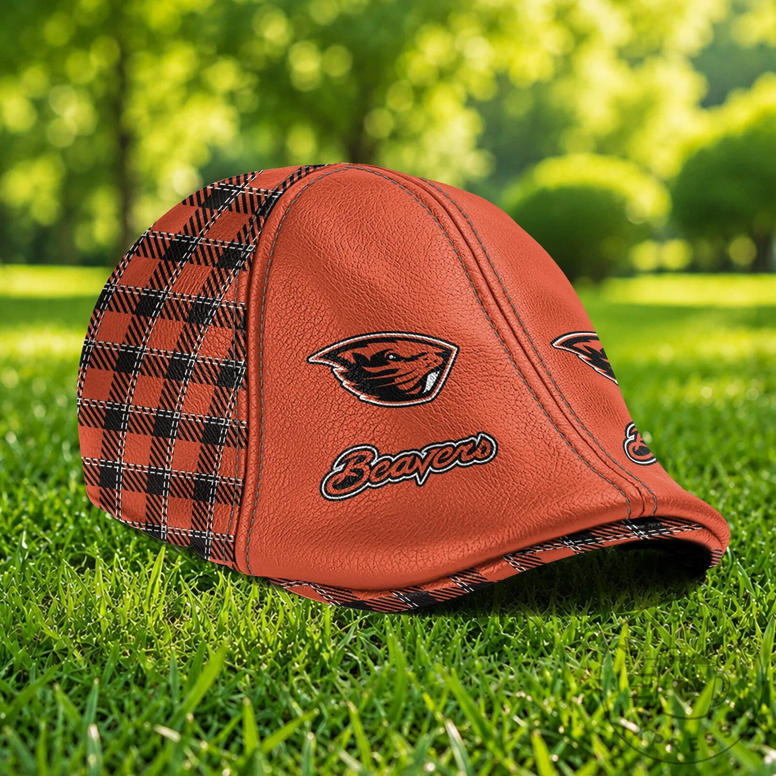Oregon State Beavers Plaid Custom Name Orange Flat Cap 9 Oregon State Beavers Plaid Custom Name Orange Flat Cap