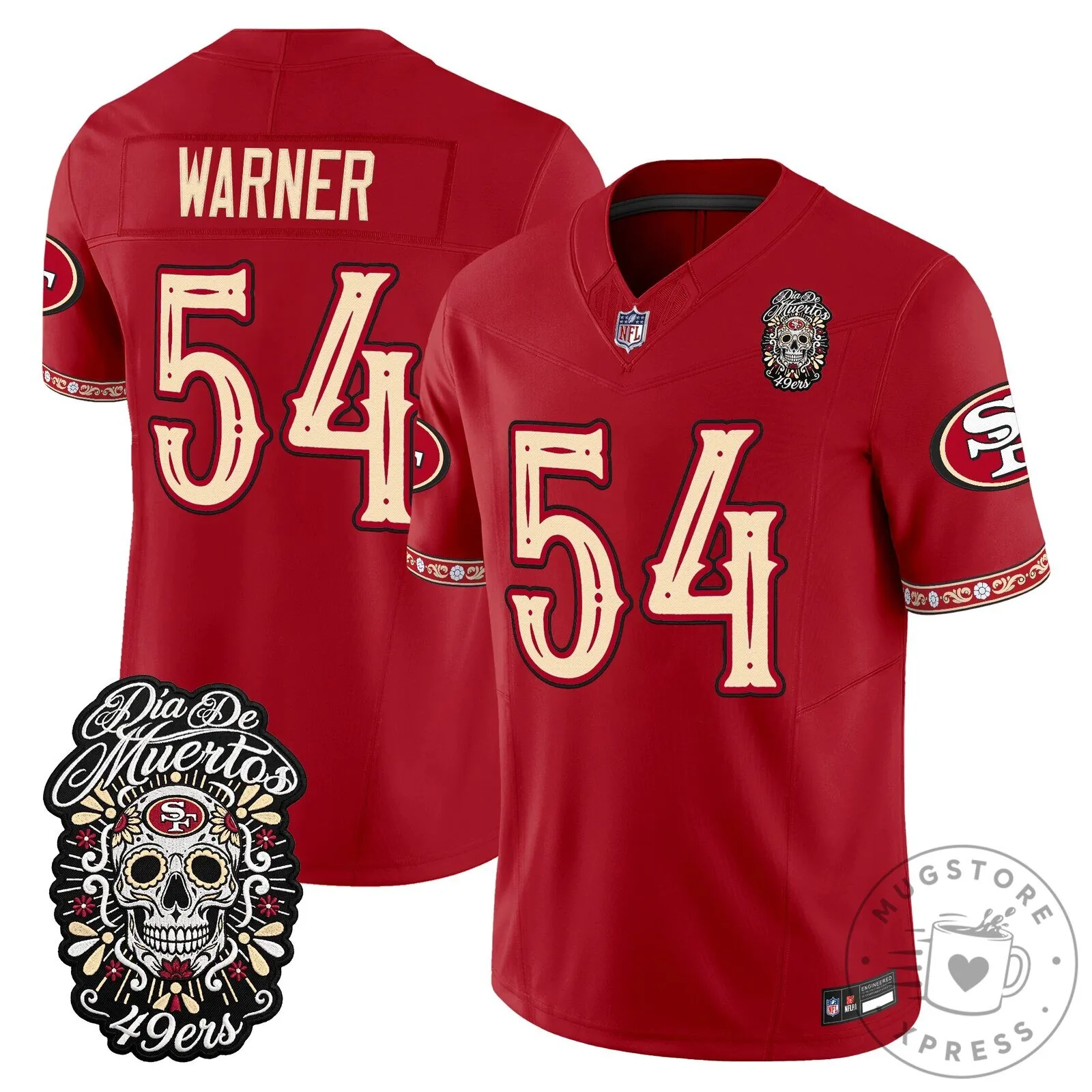 Fred Warner San Francisco 49ers Dia de los Muertos Football Jersey