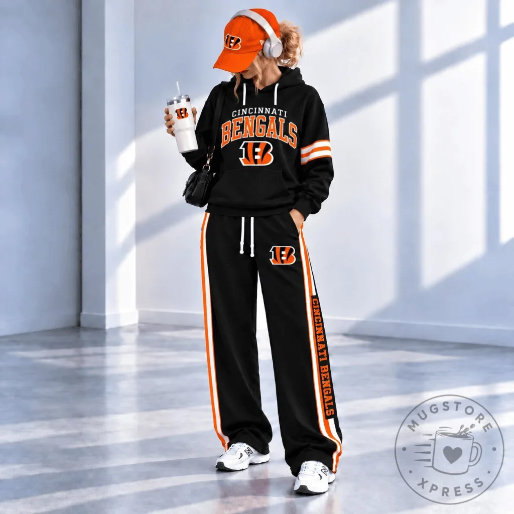 Cincinnati Bengals Varsity Stripe Hoodie and Pants Set Cincinnati Bengals Varsity Stripe Hoodie and Pants Set