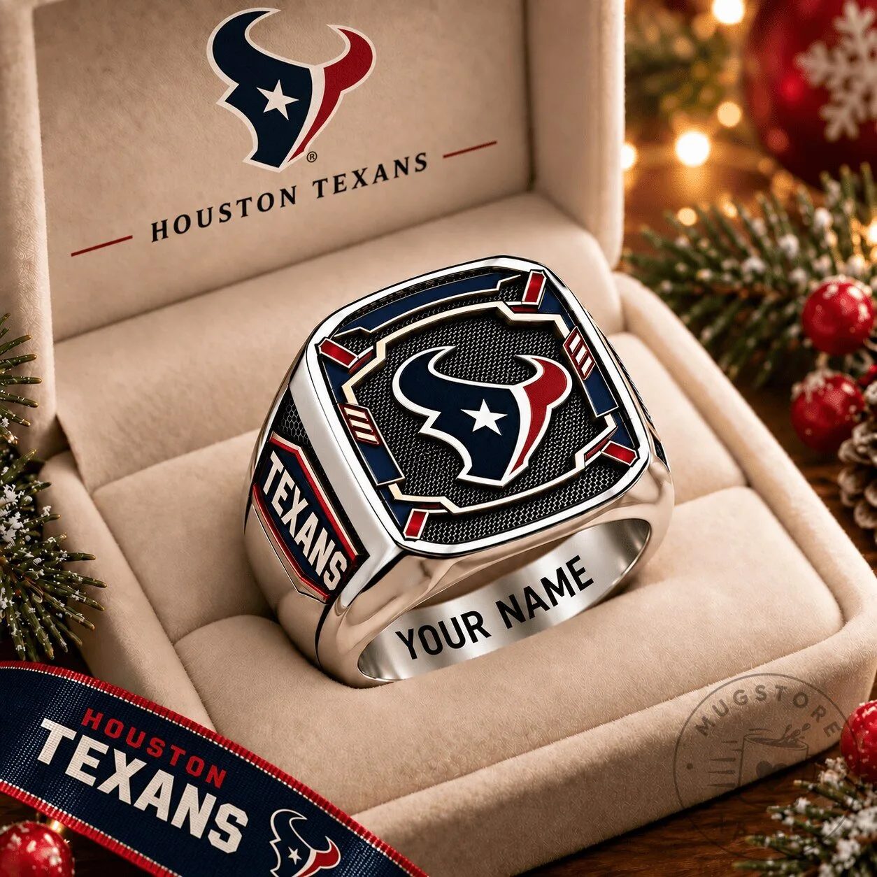 Houston Texans NFL Football Team Logo Personalized Engraved Men's Ring
