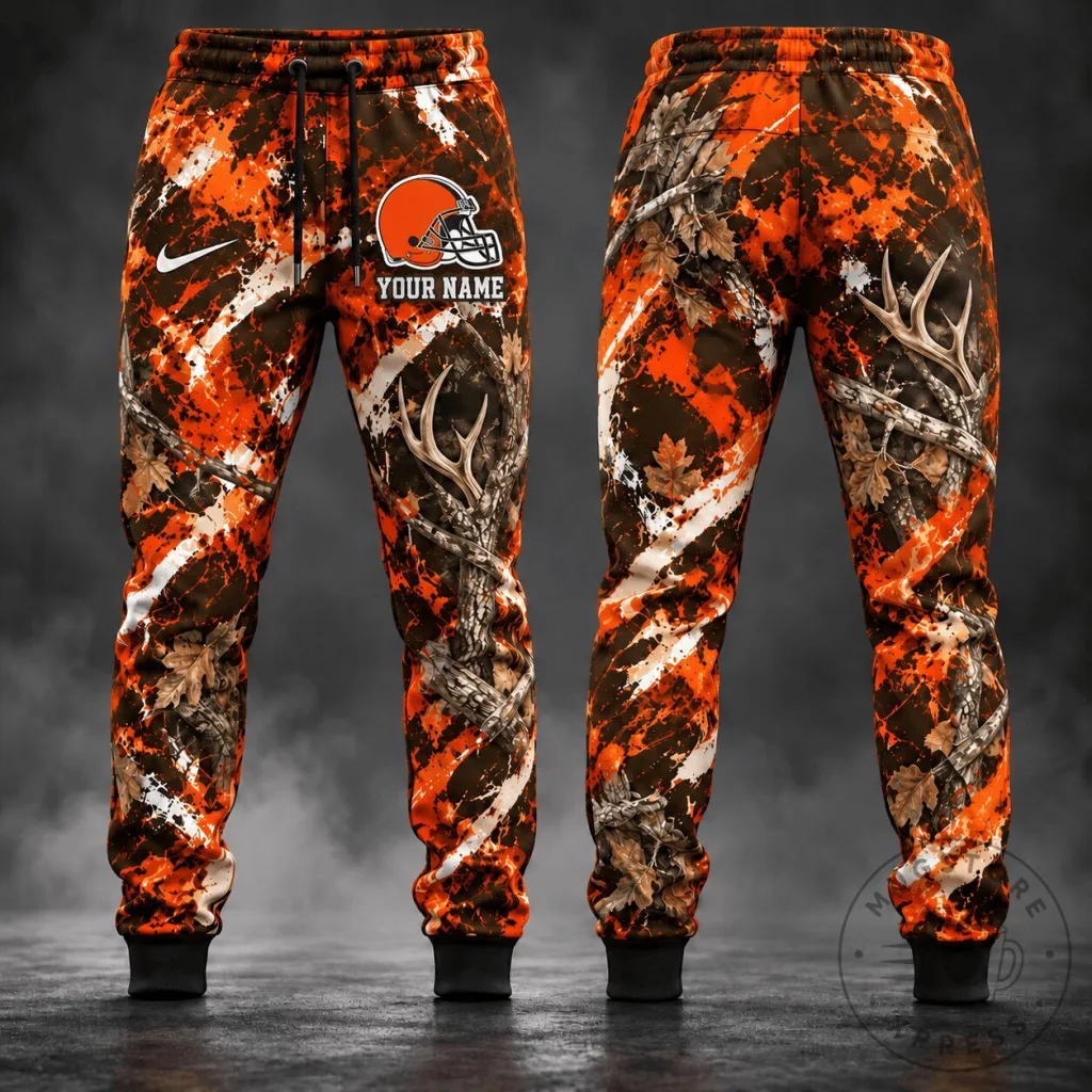 Cleveland Browns Football Team Orange Camouflage Hunting Pants Cleveland Browns Football Team Orange Camouflage Hunting Pants