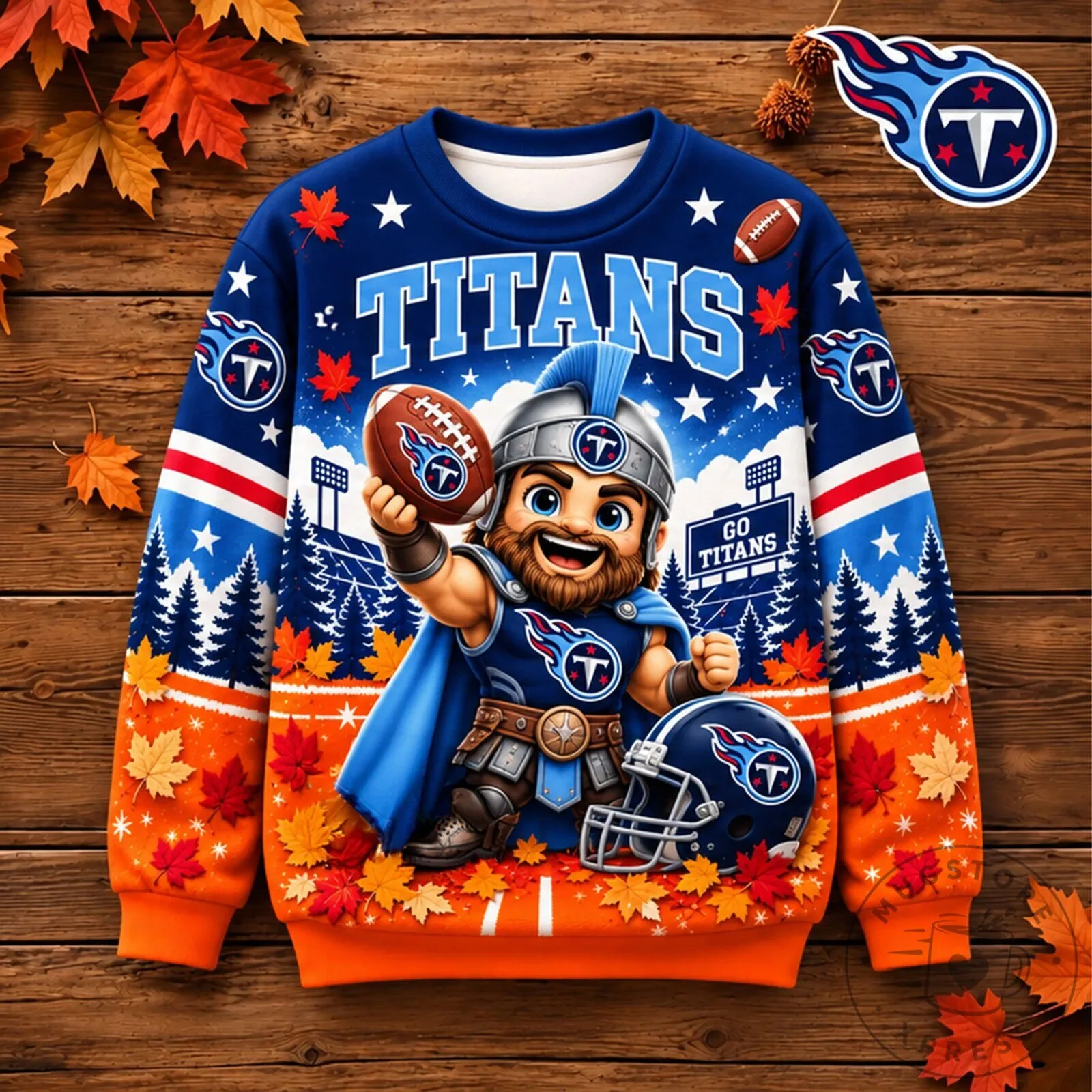 Tennessee Titans Football Team Mascot Winter Holiday Crewneck Sweatshirt