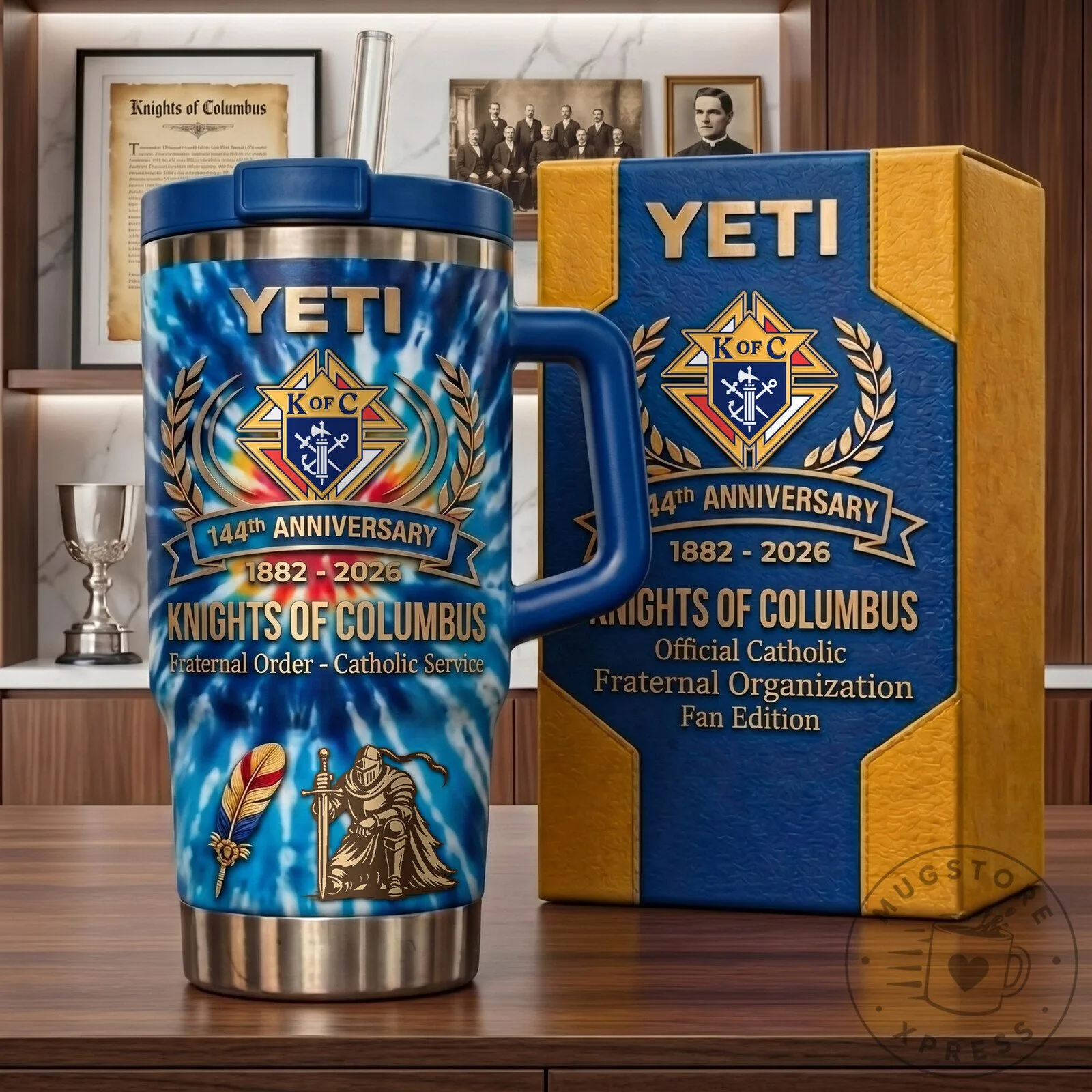 Knights of Columbus 144th Anniversary Catholic Fraternal Organization Tumbler