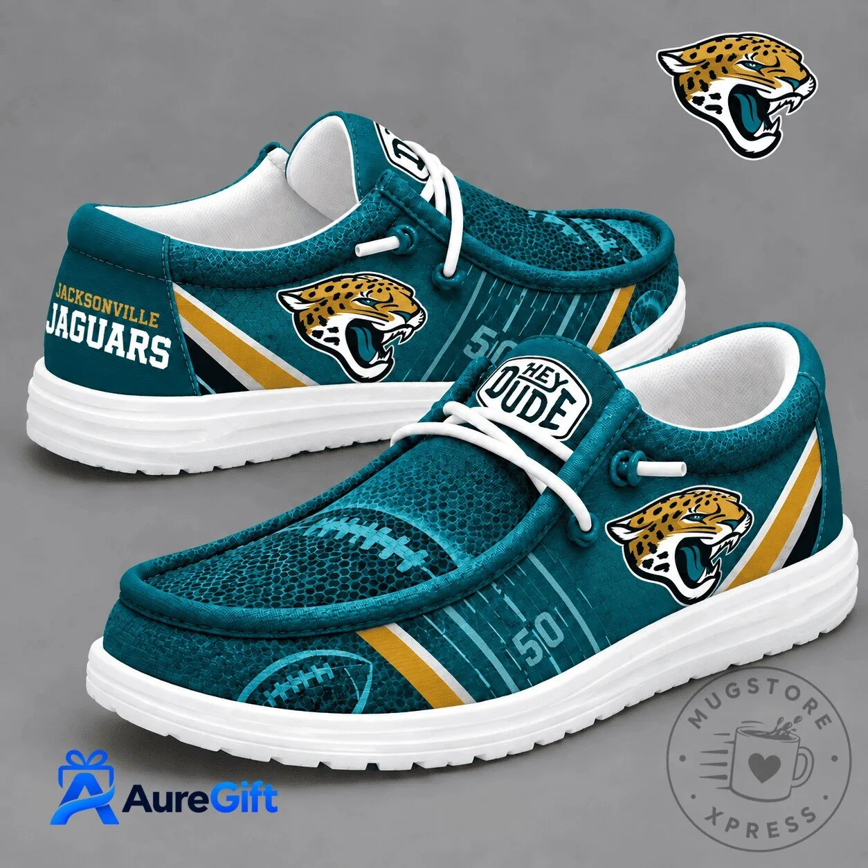 Shoes Featuring the Logo Design of the Jacksonville Jaguars Football Team