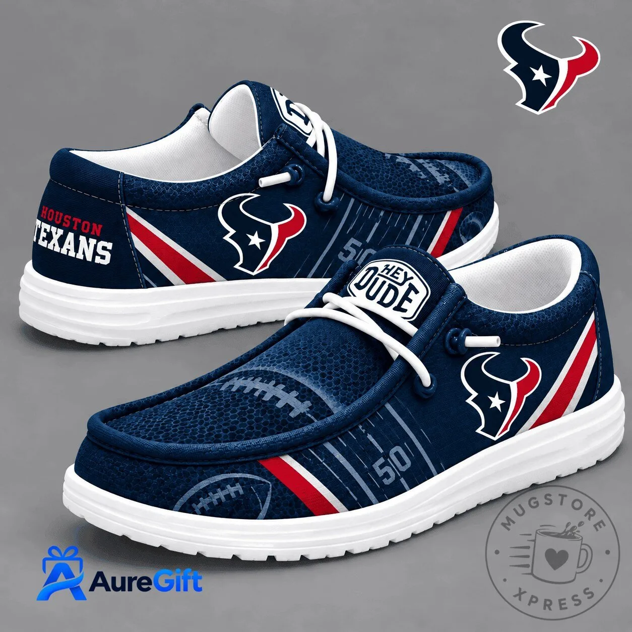 Houston Texans American Football Team Logo Loafer Shoes