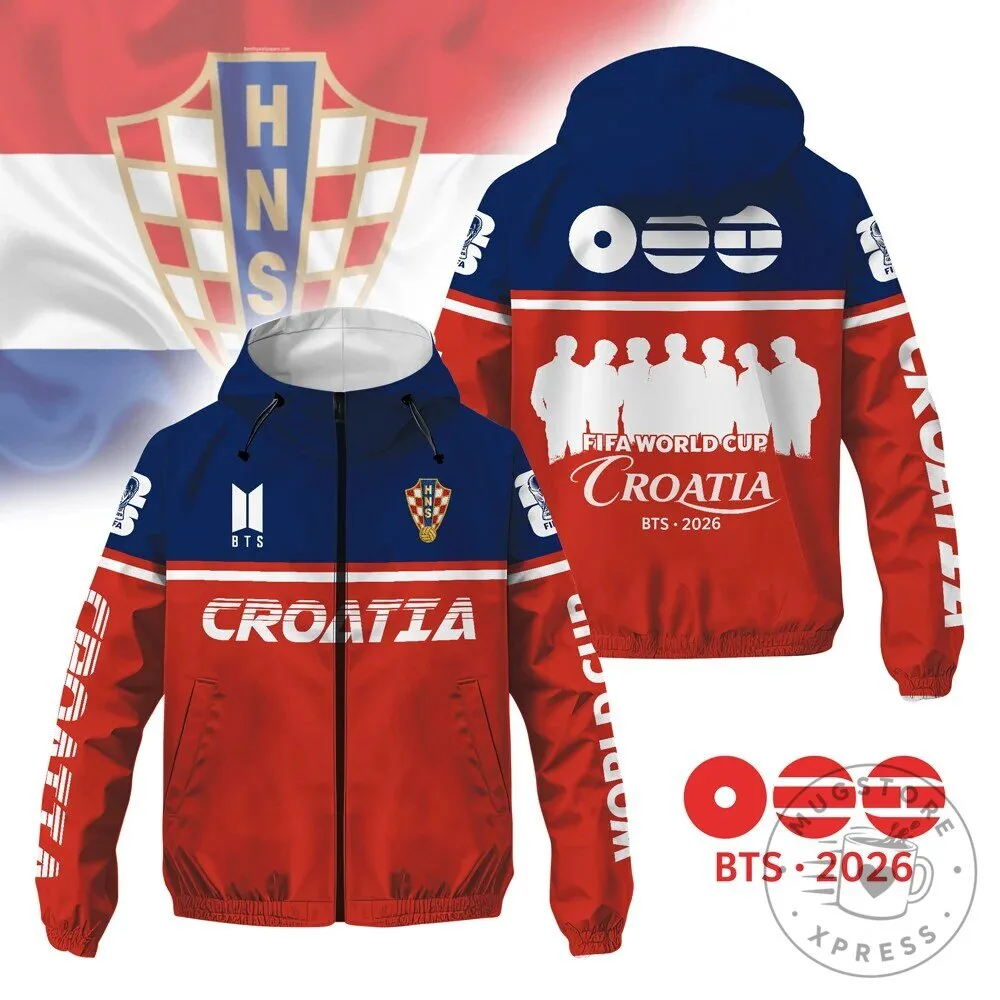 Croatia FIFA World Cup BTS 2026 Fan Windbreaker Jacket 1 Croatia FIFA World Cup BTS 2026 Fan Windbreaker Jacket