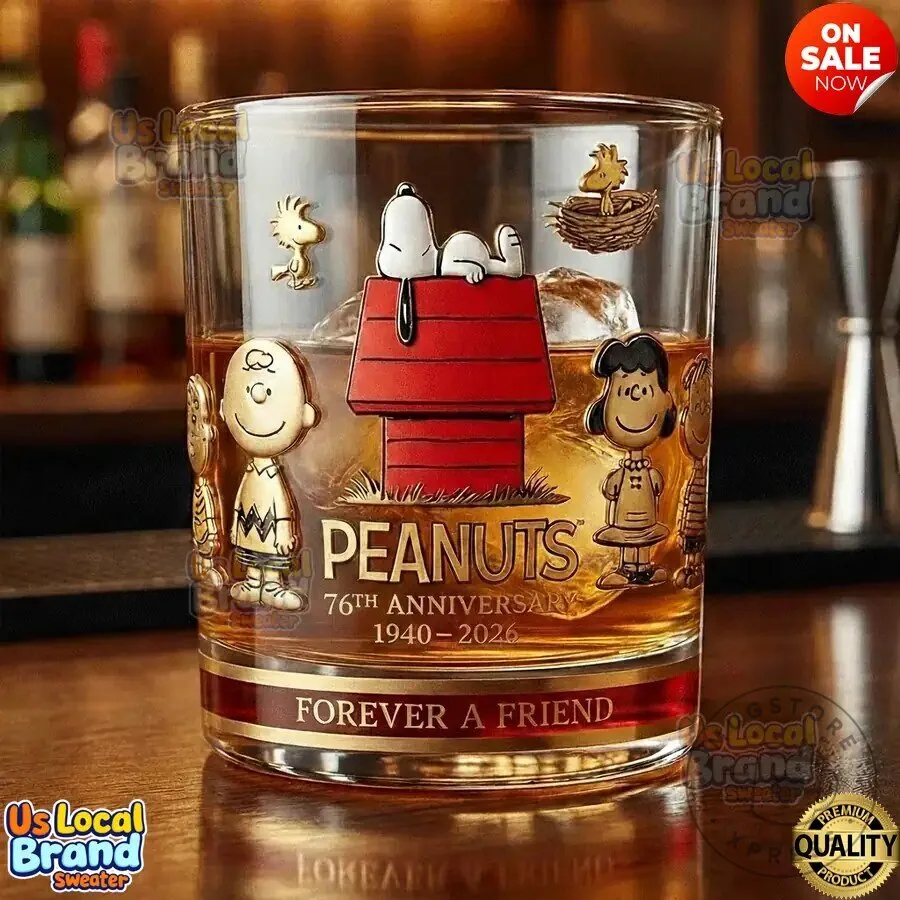 Peanuts Snoopy 76th Anniversary Charlie Brown Forever A Friend Whiskey Glass 8 Peanuts Snoopy 76th Anniversary Charlie Brown Forever A Friend Whiskey Glass