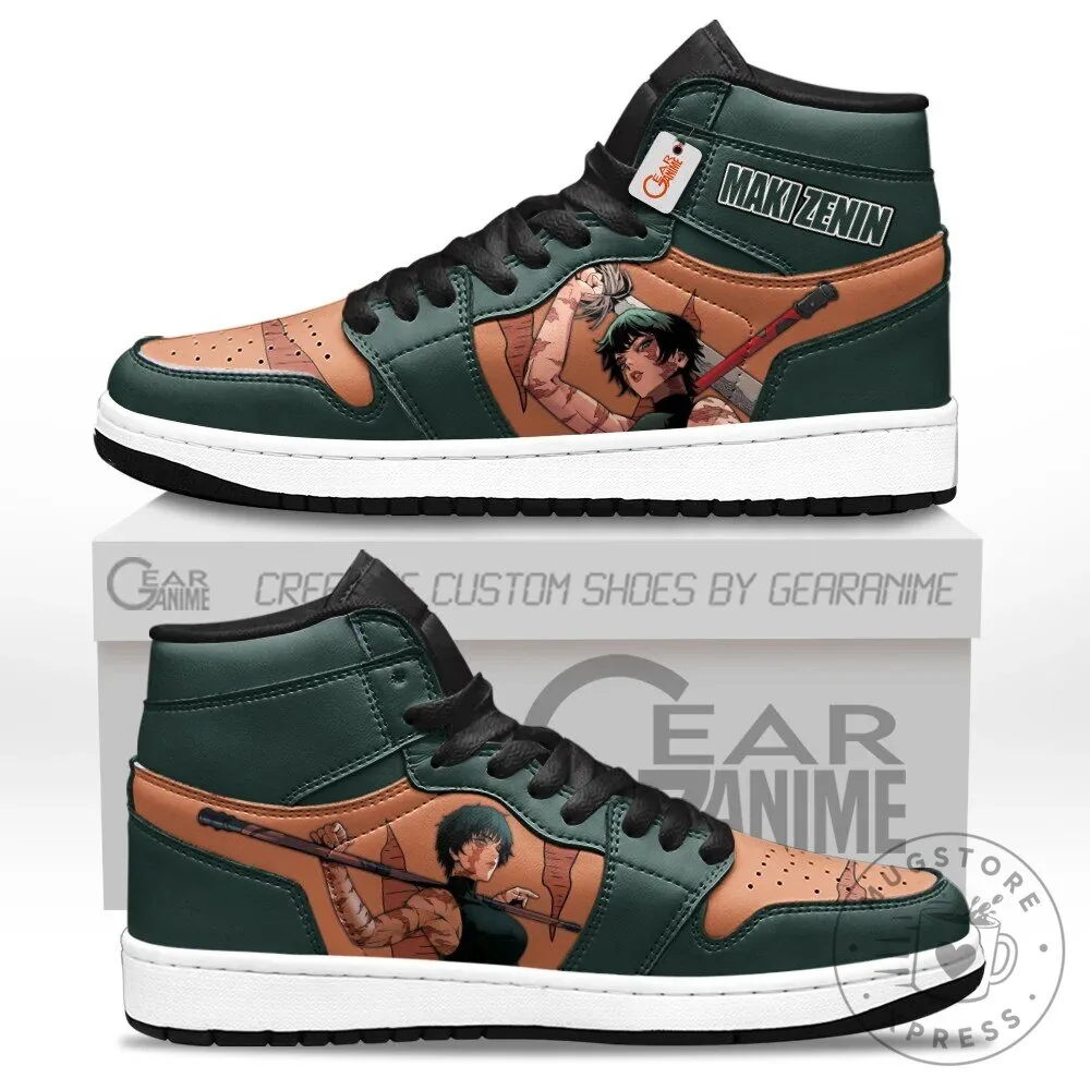 Maki Zenin Jujutsu Kaisen Anime Character High-Top Sneakers