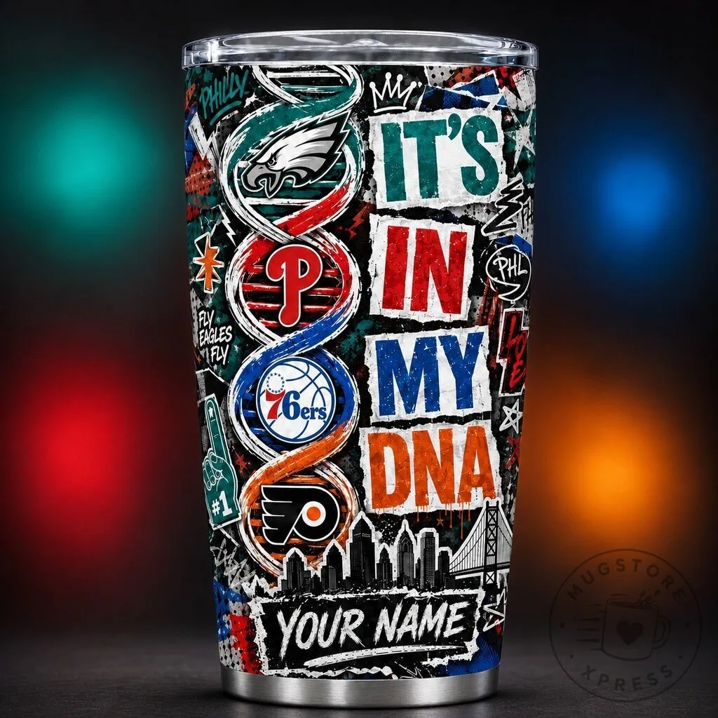 Custom Stainless Steel Tumbler Featuring Philadelphia Sports Teams - It's In My DNA