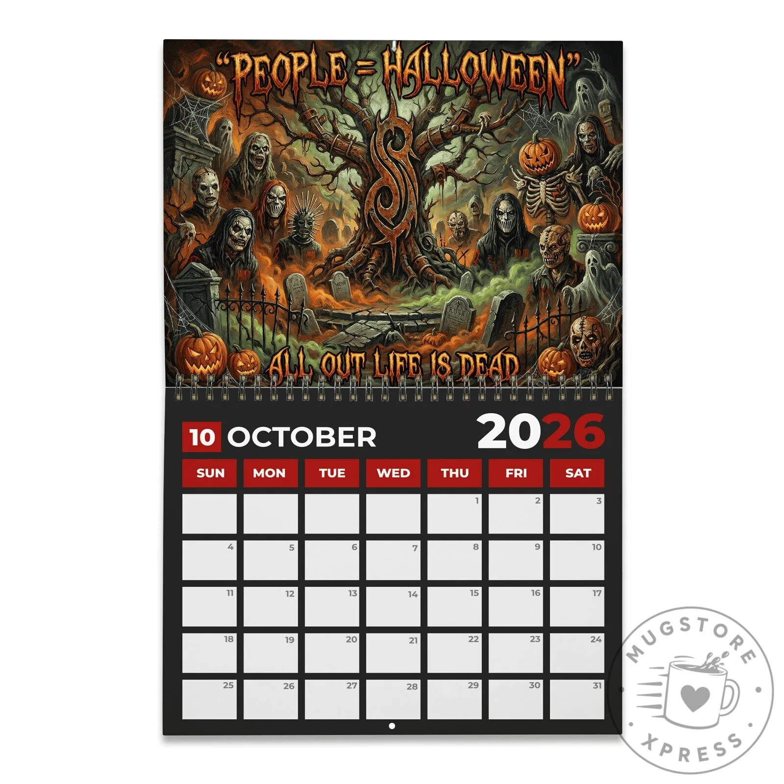 Slipknot Band 2026 Wall Calendar 15 Slipknot Band 2026 Wall Calendar