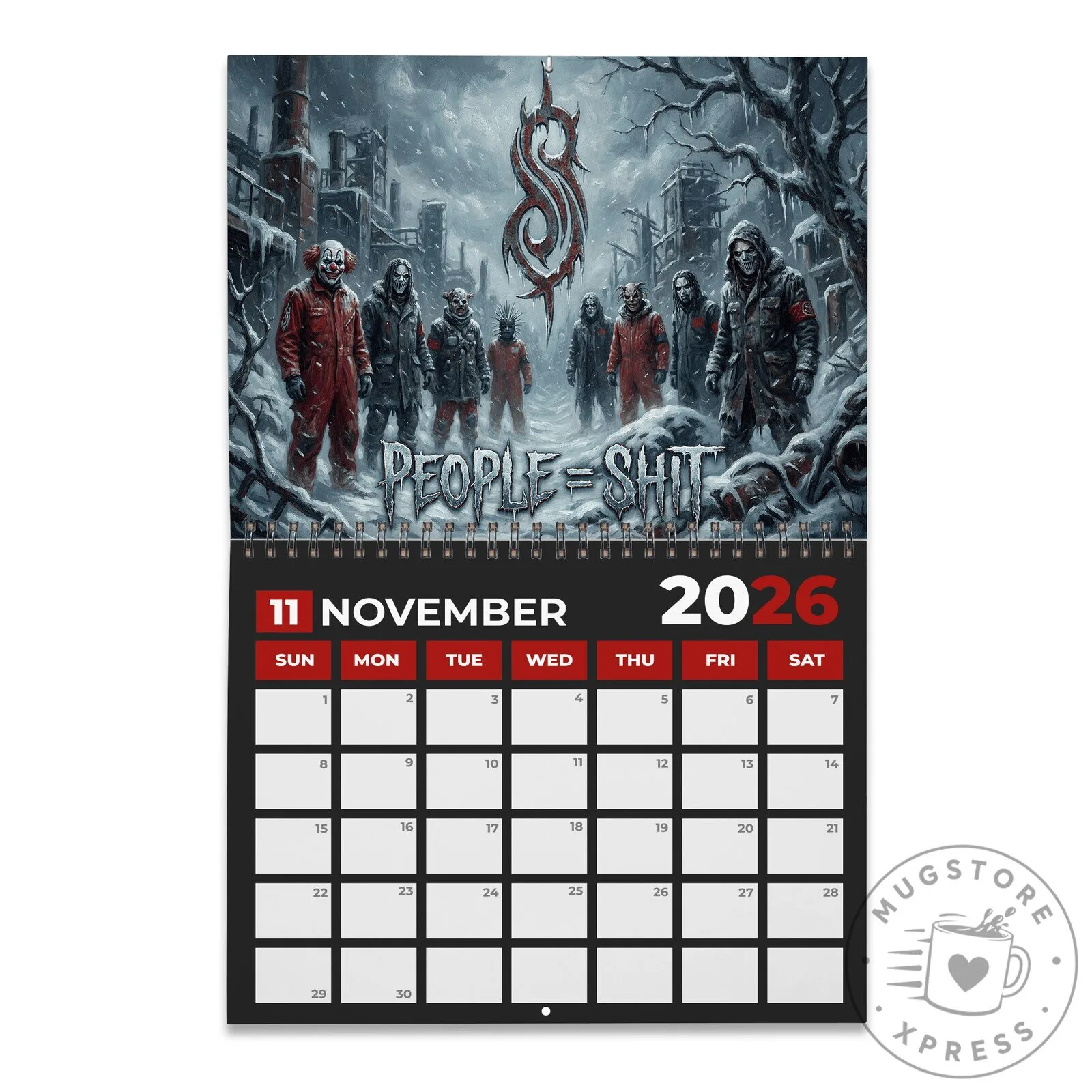 Slipknot Band 2026 Wall Calendar 16 Slipknot Band 2026 Wall Calendar