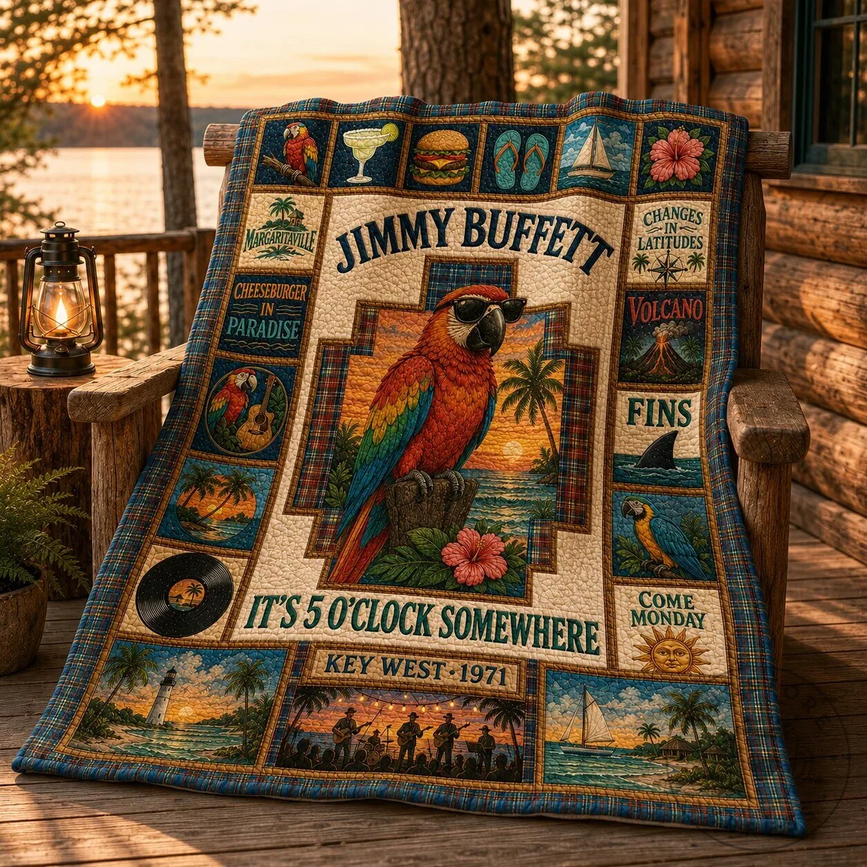 Jimmy Buffett Margaritaville Paradise Quilt Blanket