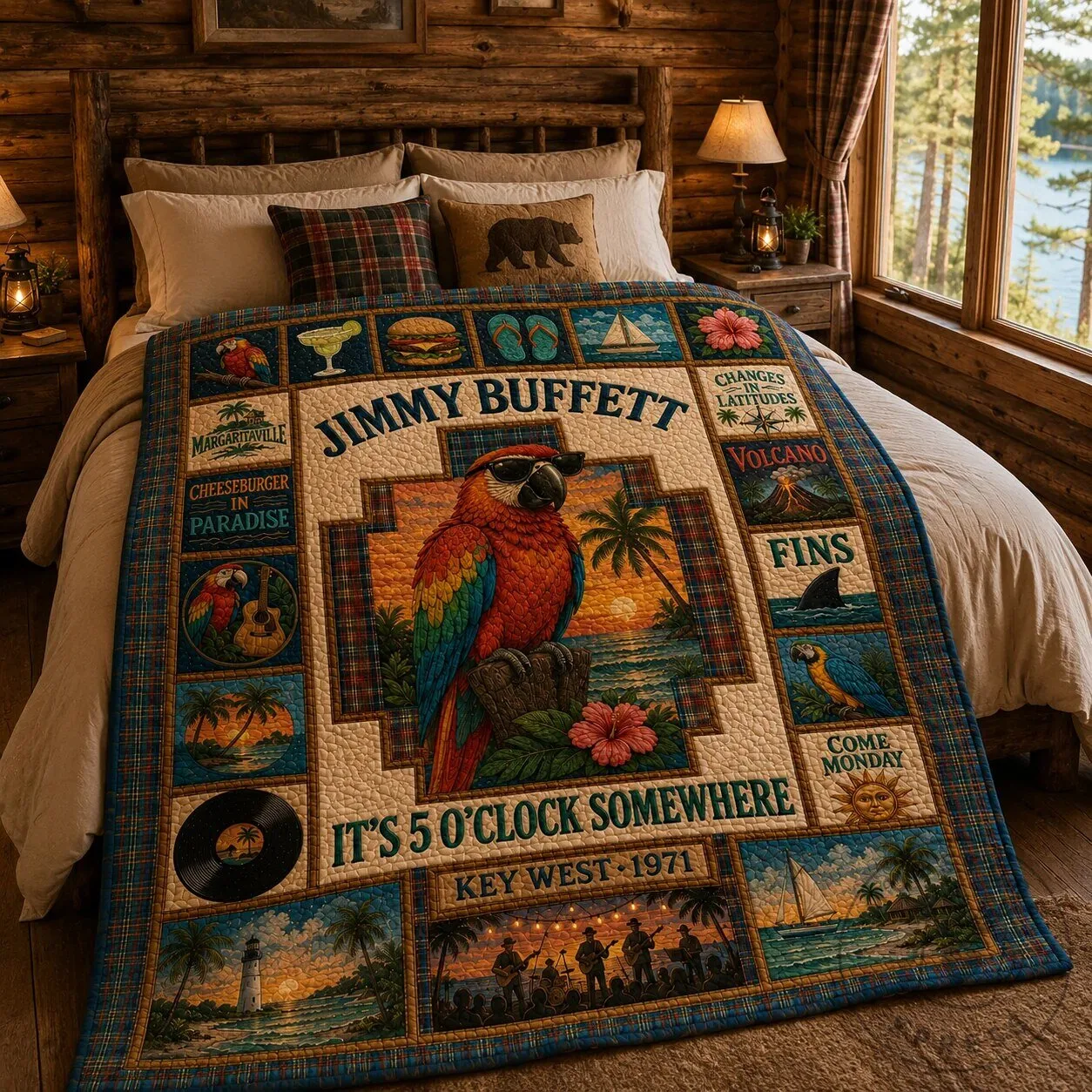 Jimmy Buffett Margaritaville Paradise Quilt Blanket 10 Jimmy Buffett Margaritaville Paradise Quilt Blanket