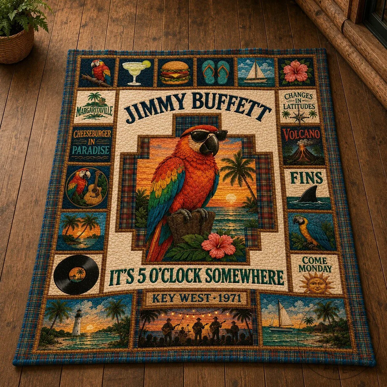 Jimmy Buffett Margaritaville Paradise Quilt Blanket 11 Jimmy Buffett Margaritaville Paradise Quilt Blanket