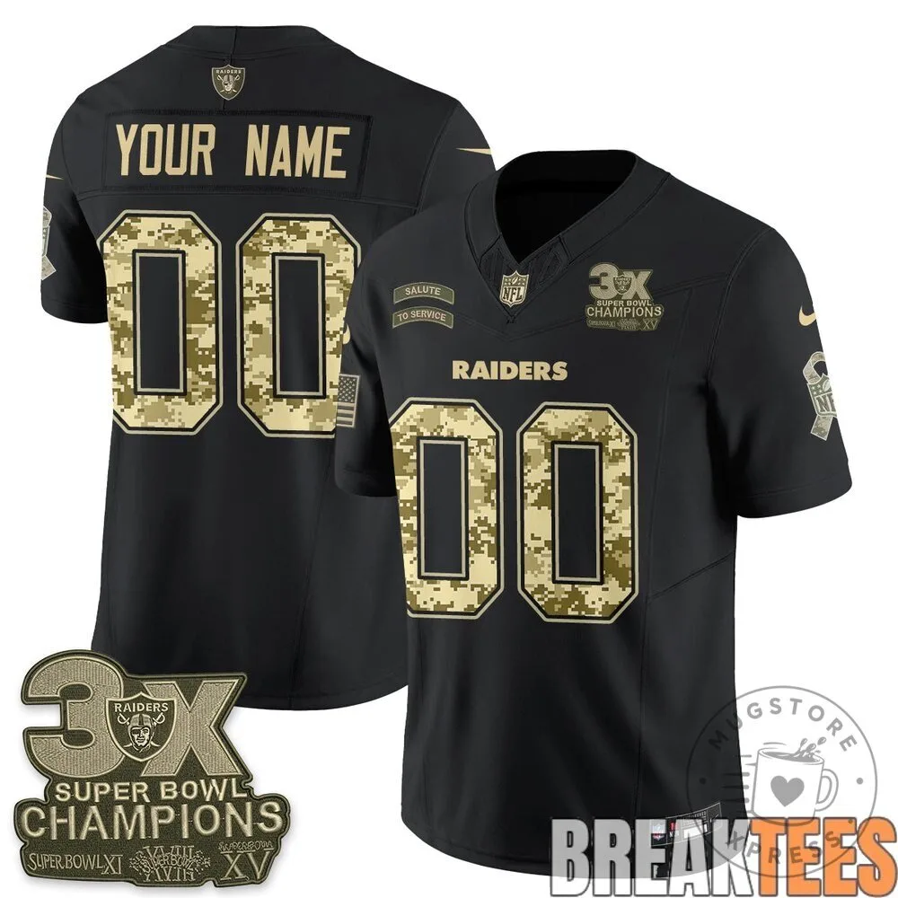 Las Vegas Raiders Salute to Service Custom Football Jersey 9 Las Vegas Raiders Salute to Service Custom Football Jersey