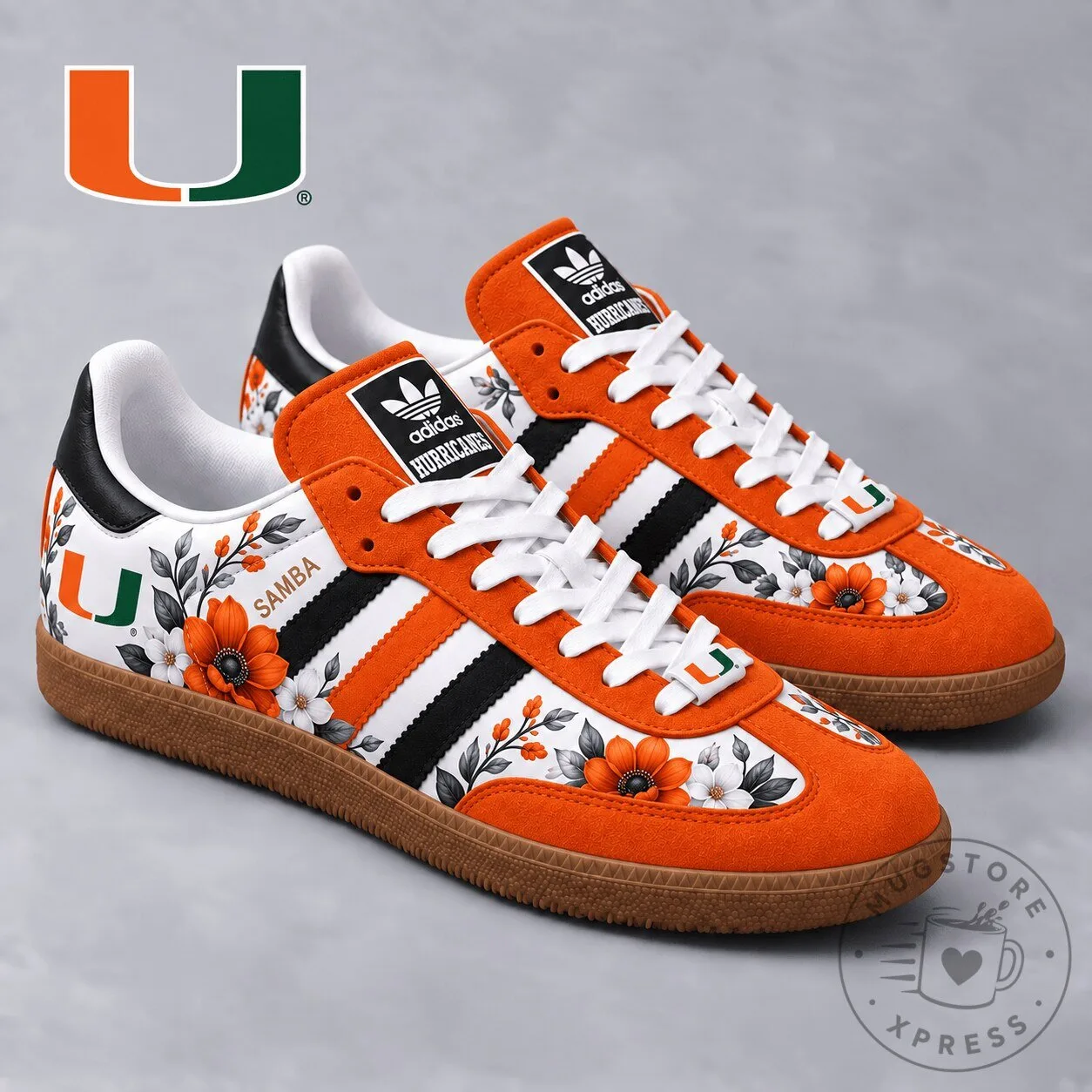 Miami Hurricanes Floral Samba Adidas Shoes 3 Miami Hurricanes Floral Samba Adidas Shoes
