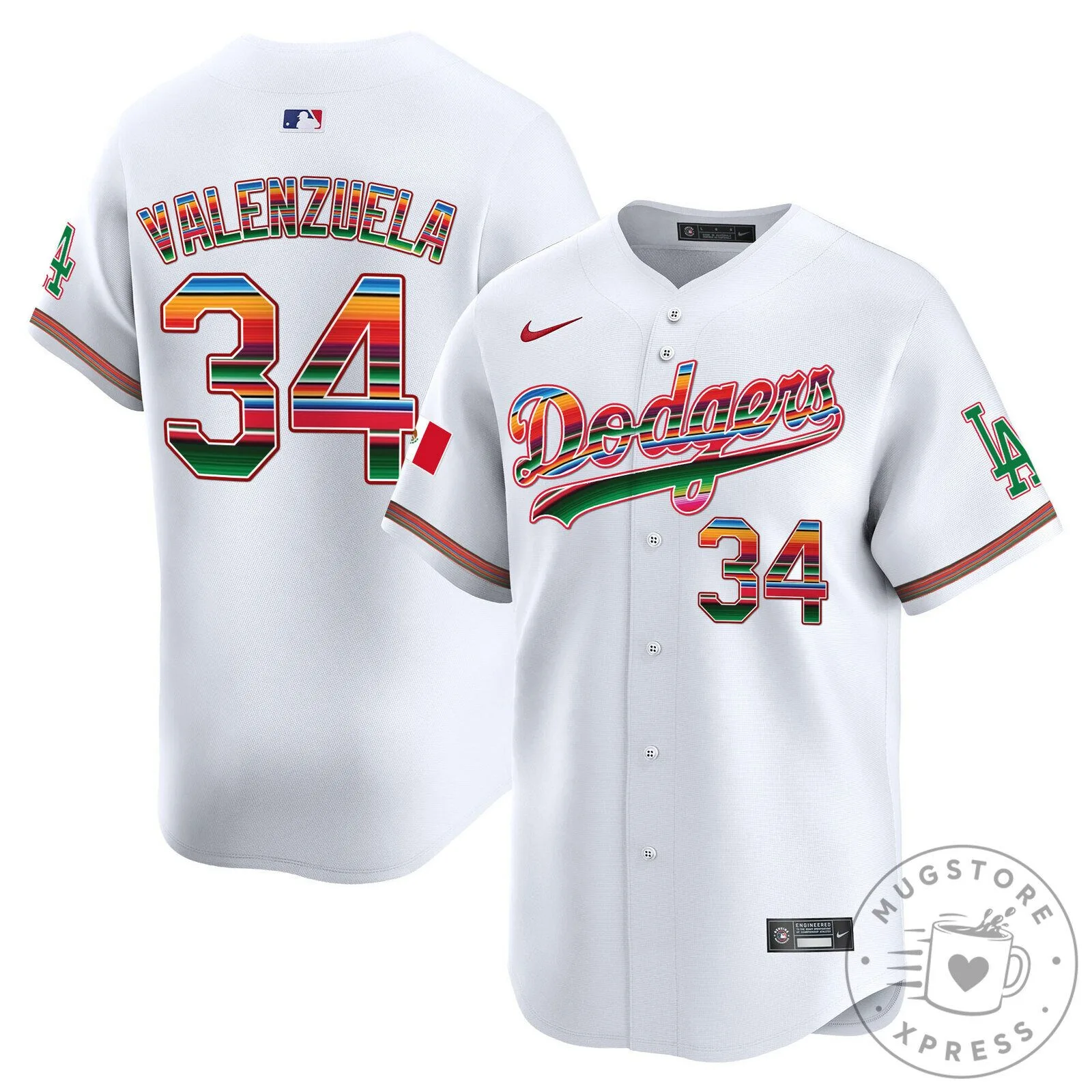 Mexico Baseball Jersey for Fernando Valenzuela – Los Angeles Dodgers