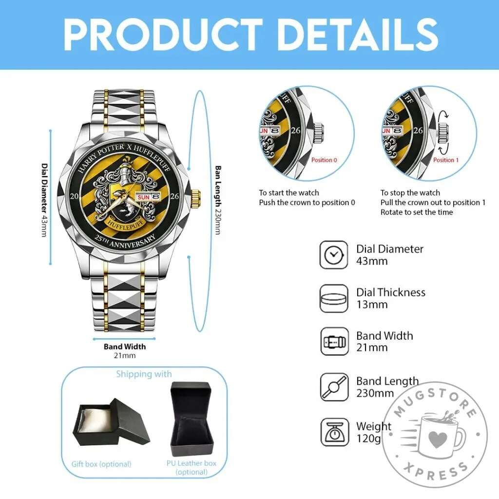Harry Potter Hufflepuff 25th Anniversary Luxury Quartz Watch 12 Harry Potter Hufflepuff 25th Anniversary Luxury Quartz Watch