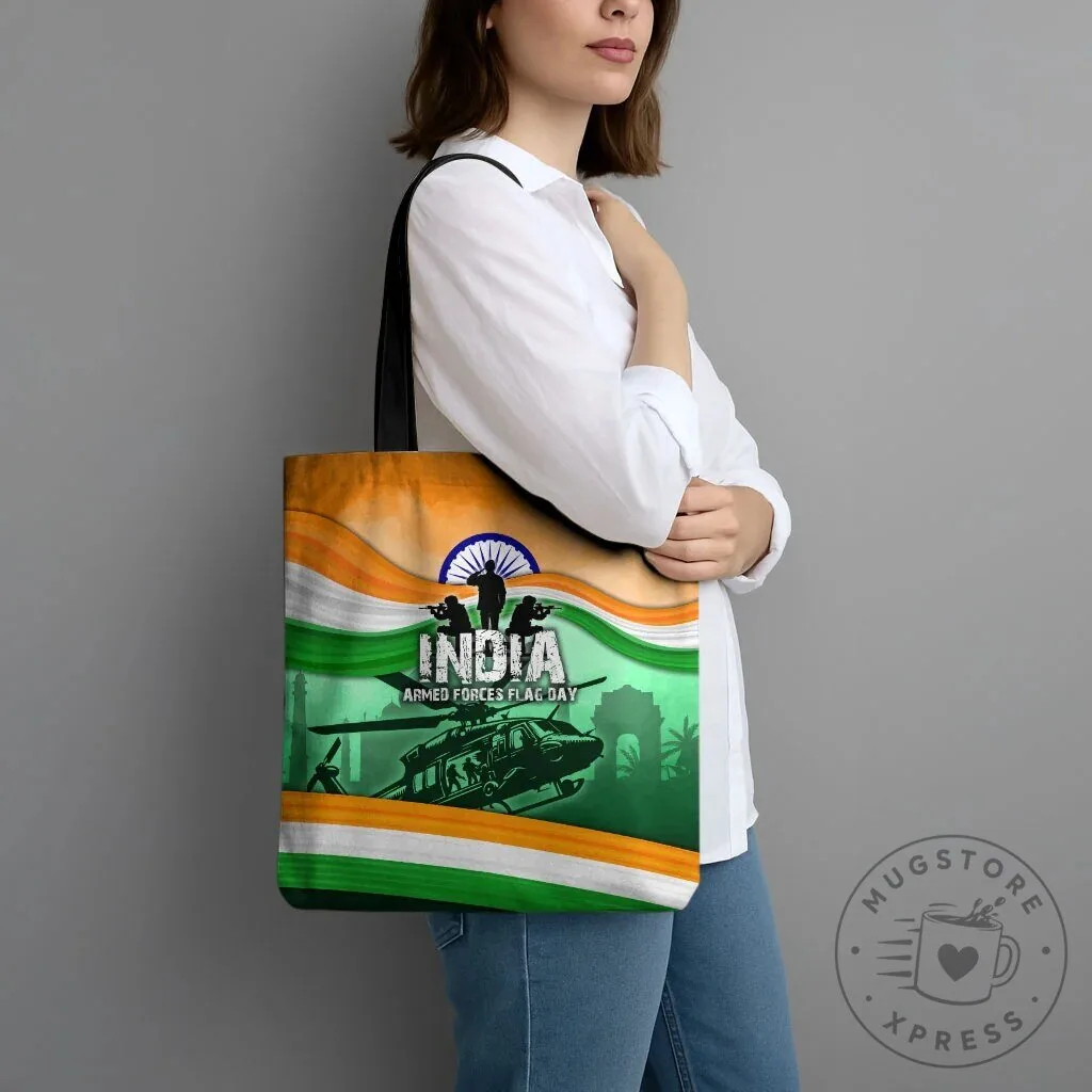 India Armed Forces Flag Day Patriotic Indian Military Tote Bag 9 India Armed Forces Flag Day Patriotic Indian Military Tote Bag