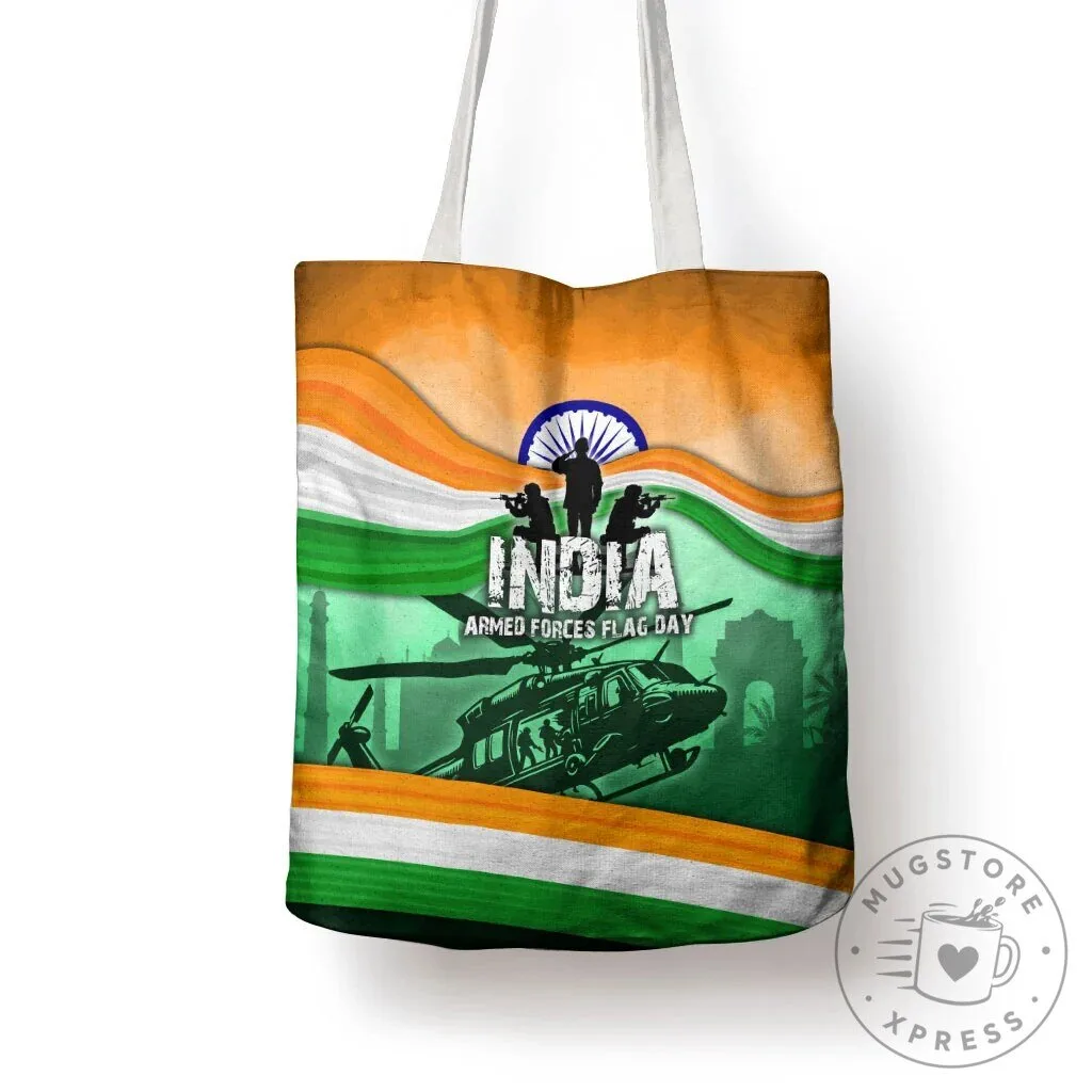 India Armed Forces Flag Day Patriotic Indian Military Tote Bag 12 India Armed Forces Flag Day Patriotic Indian Military Tote Bag