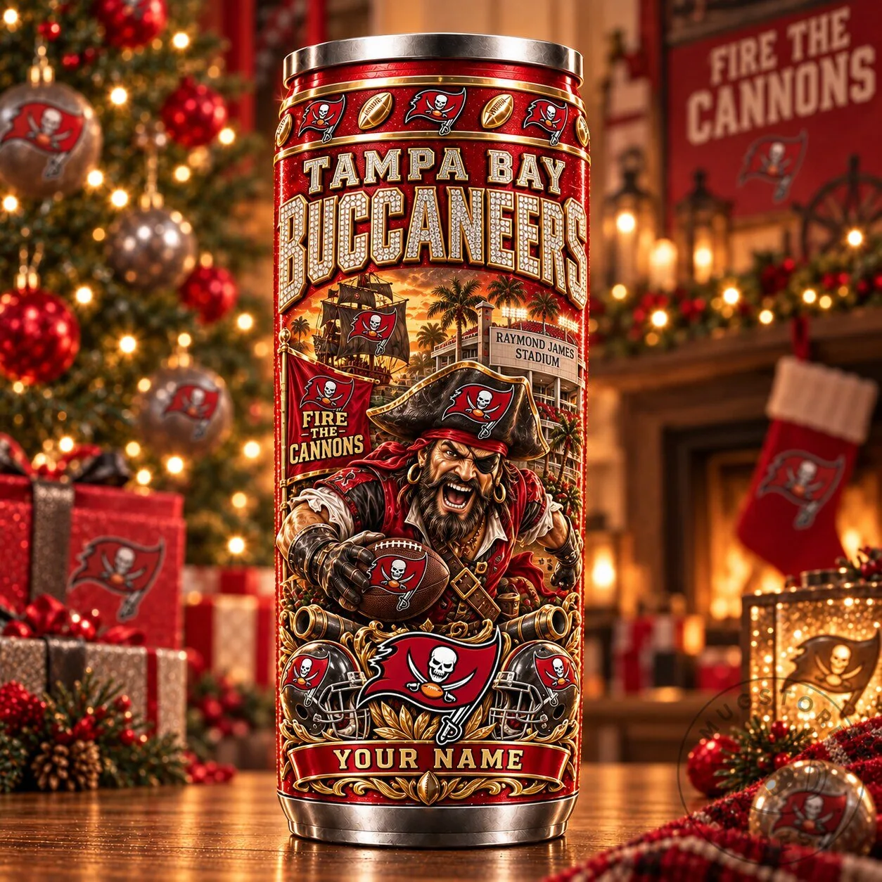 Tampa Bay Buccaneers NFL Football Team Personalized Can Tumbler