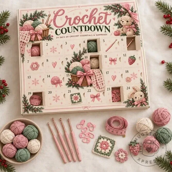 Crochet Countdown Advent Calendar Box with Yarn and Crochet Hooks 11 Crochet Countdown Advent Calendar Box with Yarn and Crochet Hooks