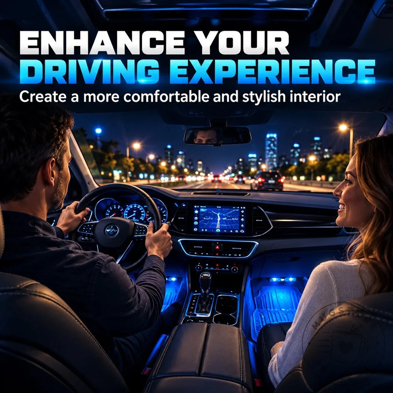 Wireless Car Interior LED Lights with Remote Control, Adjustable Colors and Brightness 16 Wireless Car Interior LED Lights with Remote Control, Adjustable Colors and Brightness