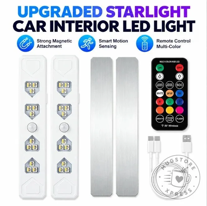 Wireless Car Interior LED Lights with Remote Control, Adjustable Colors and Brightness 21 Wireless Car Interior LED Lights with Remote Control, Adjustable Colors and Brightness