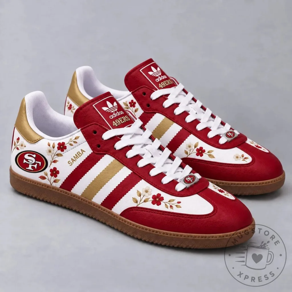 San Francisco 49ers Floral Game Day Samba Shoes