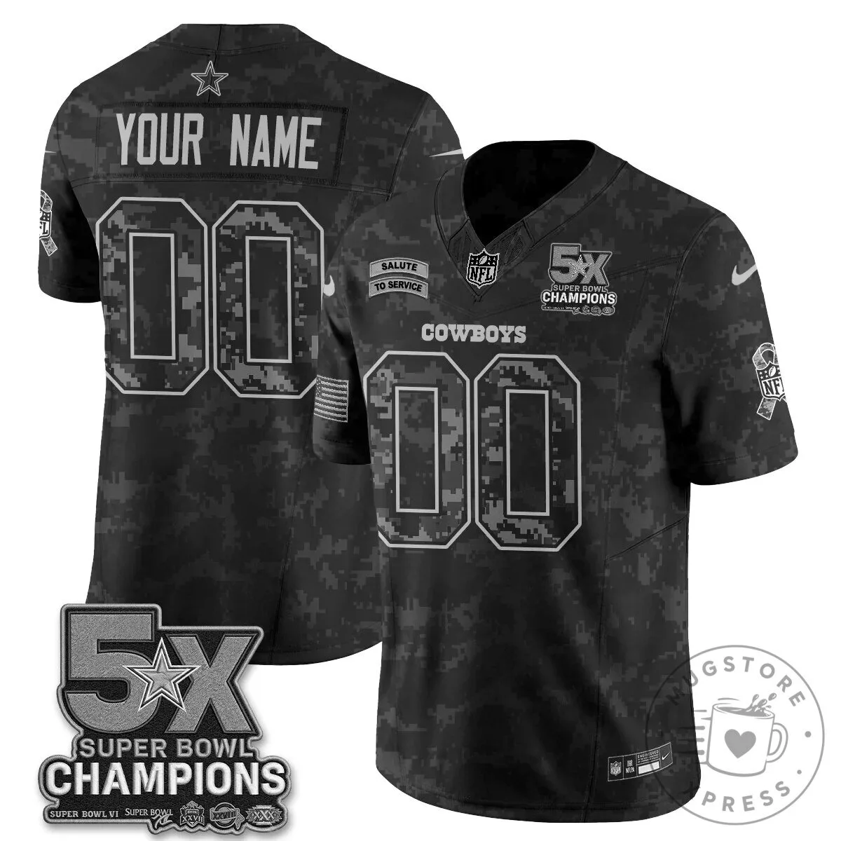 Dallas Cowboys Salute To Service Super Bowl Champions Football Jersey 9 Dallas Cowboys Salute To Service Super Bowl Champions Football Jersey