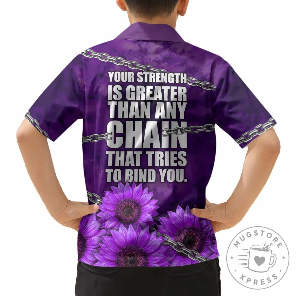 Domestic Violence Awareness Purple Ribbon Sunflower Breaking Chains Hawaiian Shirt 15 Domestic Violence Awareness Purple Ribbon Sunflower Breaking Chains Hawaiian Shirt