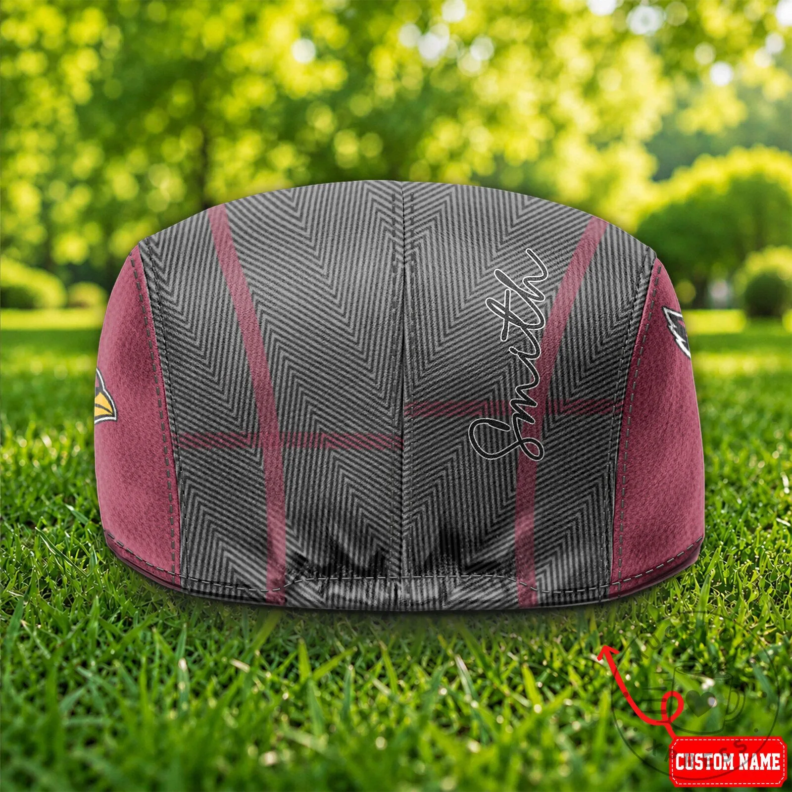 Arizona Cardinals NFL Plaid Pattern Flat Cap, Football Team Golf Hat 11 Arizona Cardinals NFL Plaid Pattern Flat Cap, Football Team Golf Hat