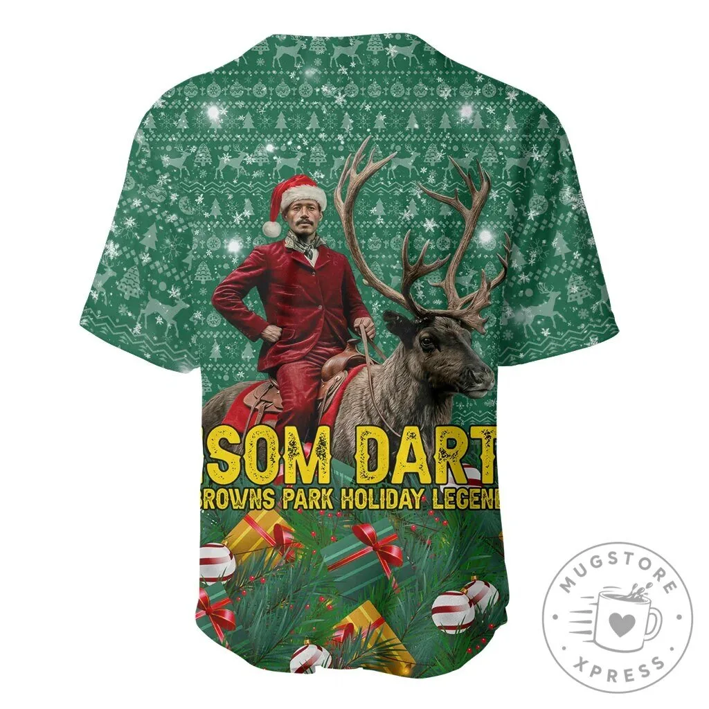 Isom Dart Christmas Holiday Green Ugly Sweater Style Baseball Jersey 8 Isom Dart Christmas Holiday Green Ugly Sweater Style Baseball Jersey