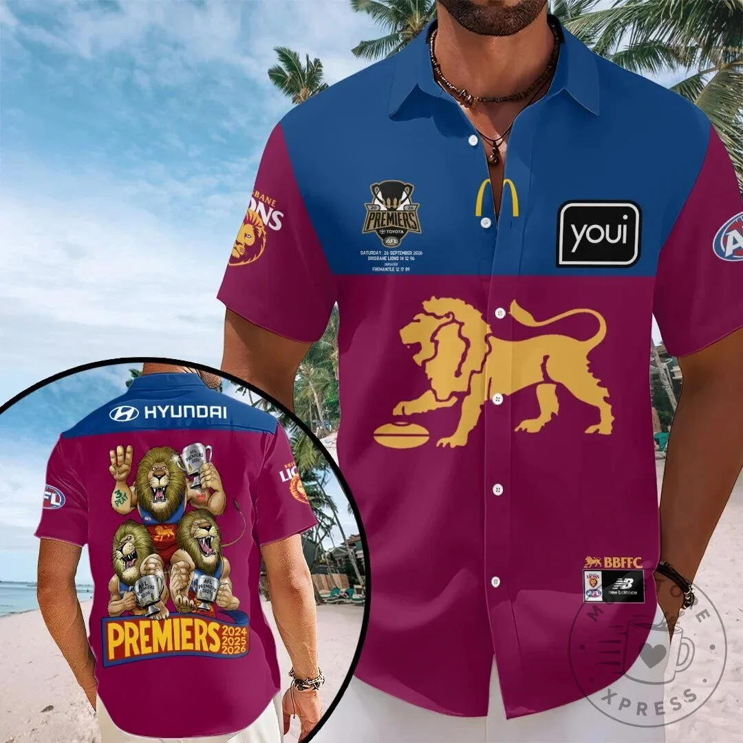 Brisbane Lions Australian Football League Premiers Hawaiian Shirt