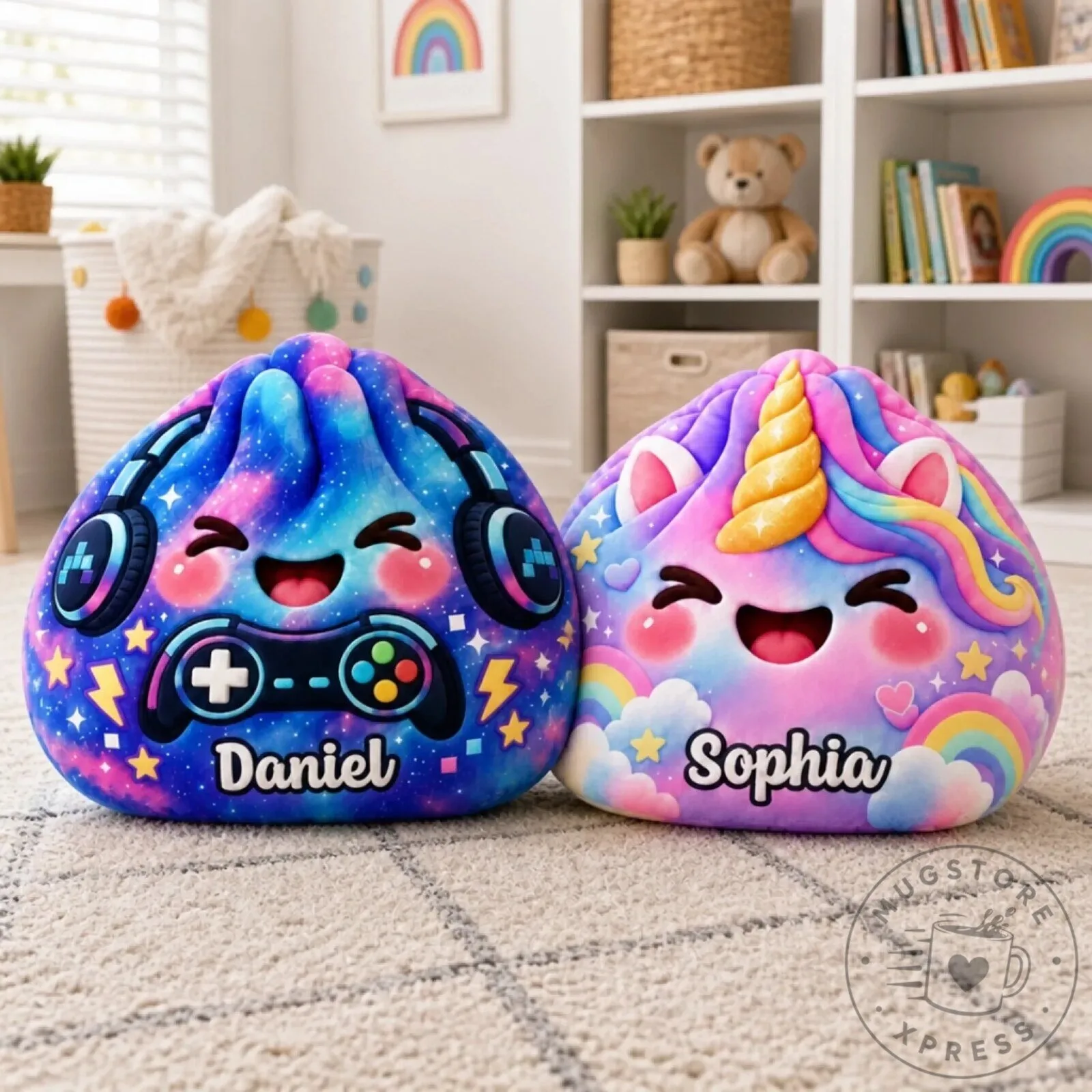 Personalized Gamer and Unicorn Shaped Pillow for Kids with Custom Name 11 Personalized Gamer and Unicorn Shaped Pillow for Kids with Custom Name