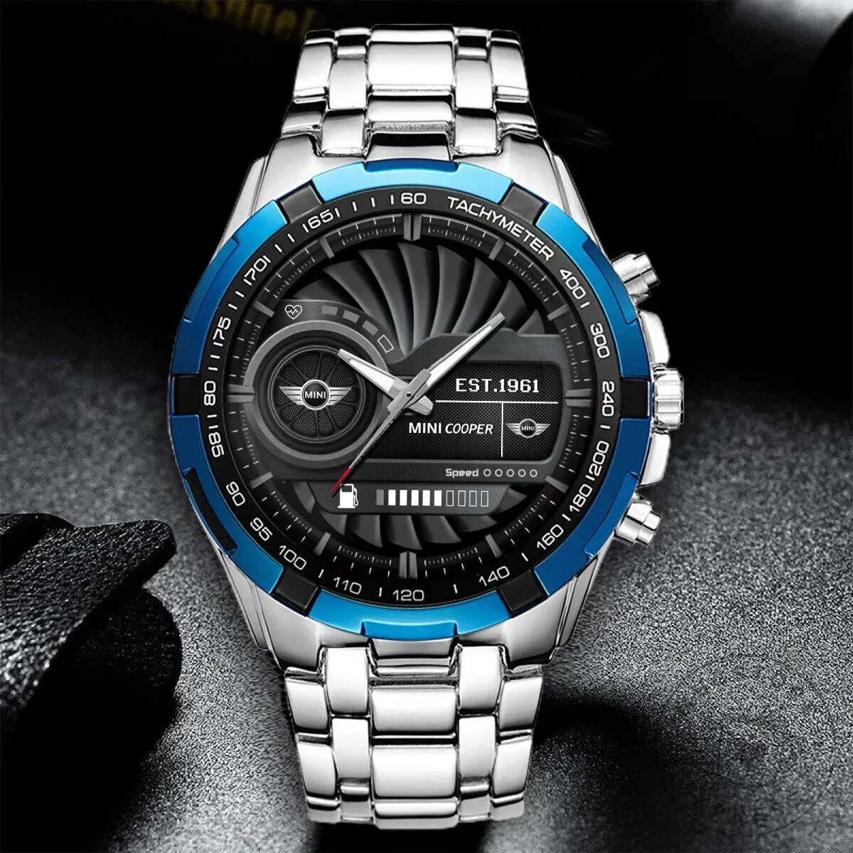 Mini Cooper Est. 1961 Tachymeter Elegant Stainless Steel Watch 12 Mini Cooper Est. 1961 Tachymeter Elegant Stainless Steel Watch