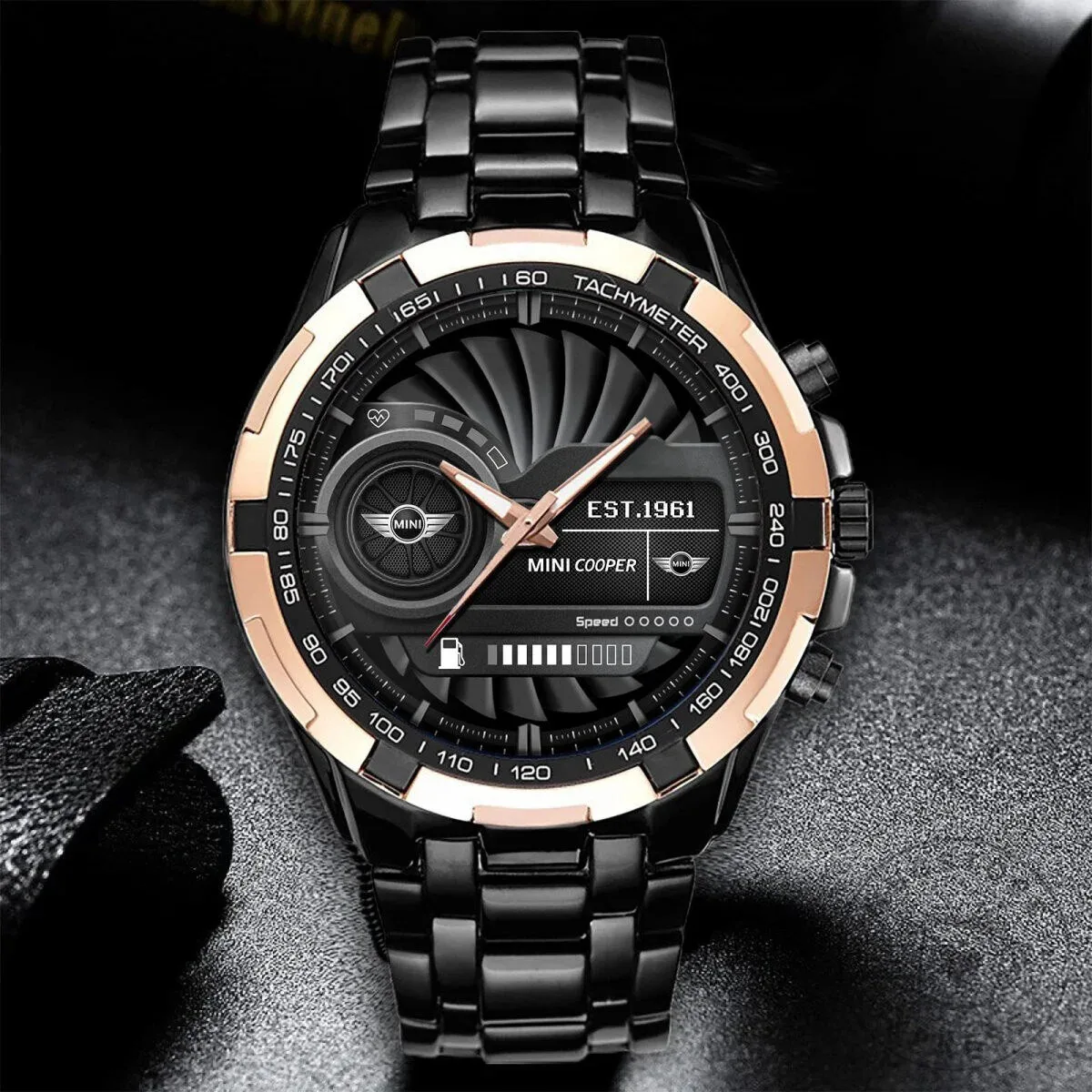 Mini Cooper Est. 1961 Tachymeter Elegant Stainless Steel Watch 14 Mini Cooper Est. 1961 Tachymeter Elegant Stainless Steel Watch