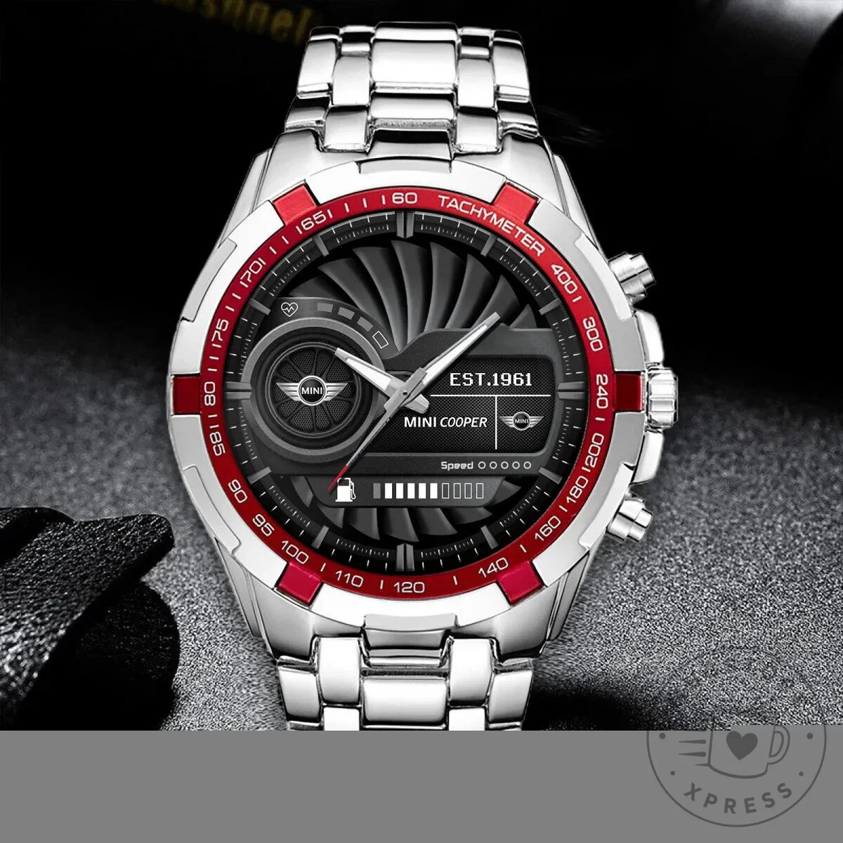 Mini Cooper Est. 1961 Tachymeter Elegant Stainless Steel Watch 15 Mini Cooper Est. 1961 Tachymeter Elegant Stainless Steel Watch