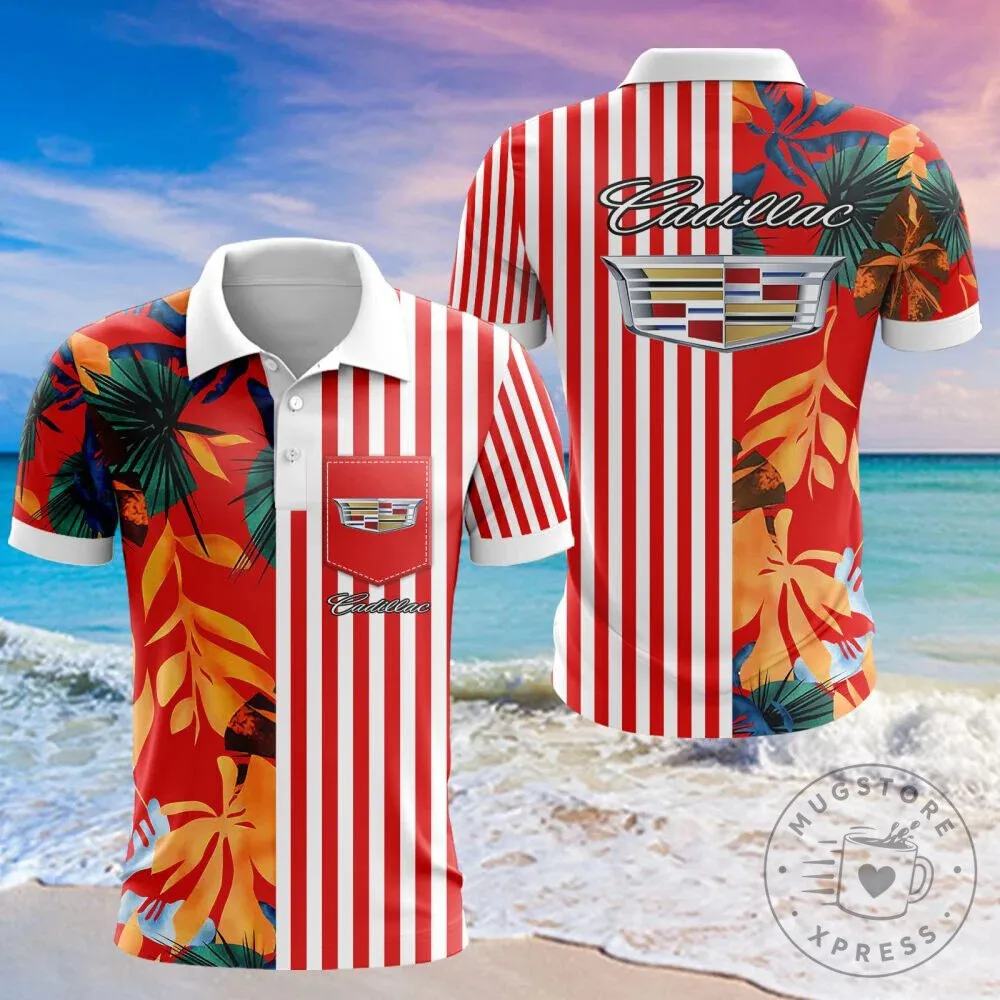 Cadillac Logo Red Stripe Tropical Hawaiian Shirt for Men and Women 20 Cadillac Logo Red Stripe Tropical Hawaiian Shirt for Men and Women
