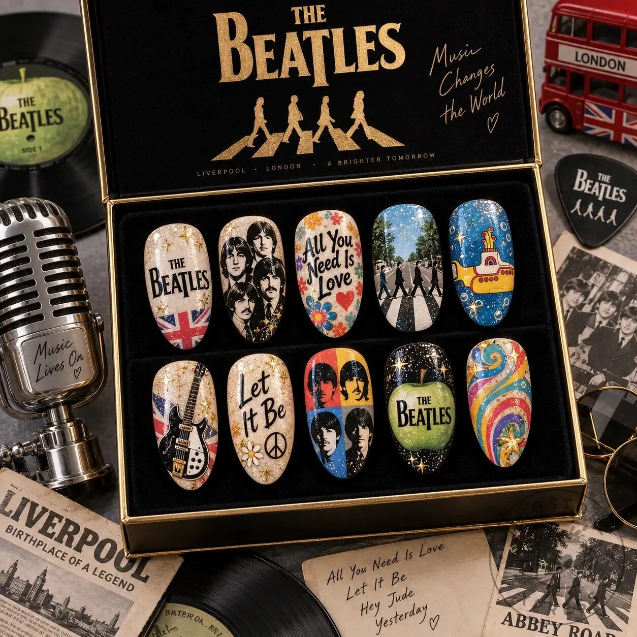 The Beatles Abbey Road Yellow Submarine All You Need Is Love Press On Nails